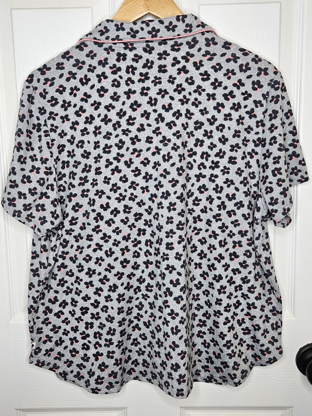 kate spade Gray Floral Print Shorts Pajama Set Pink Accents Summer Pajamas XL - Picture 8 of 16